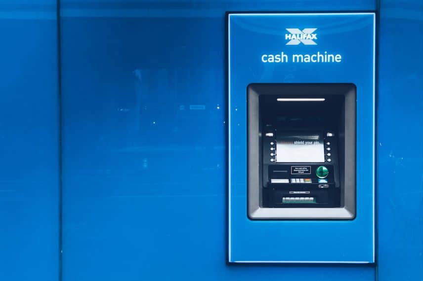 blue cash machine